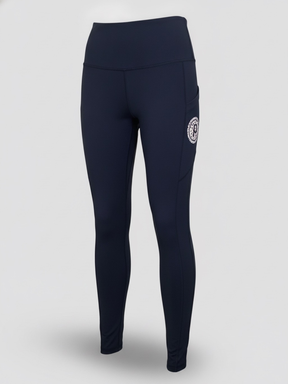 Kady Luxe x Pure Barre Black Athletic Leggings with Side Pocket and Logo